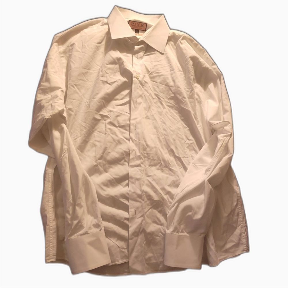 Pink Thomas Pink white shirt(small 1 dot) (40)